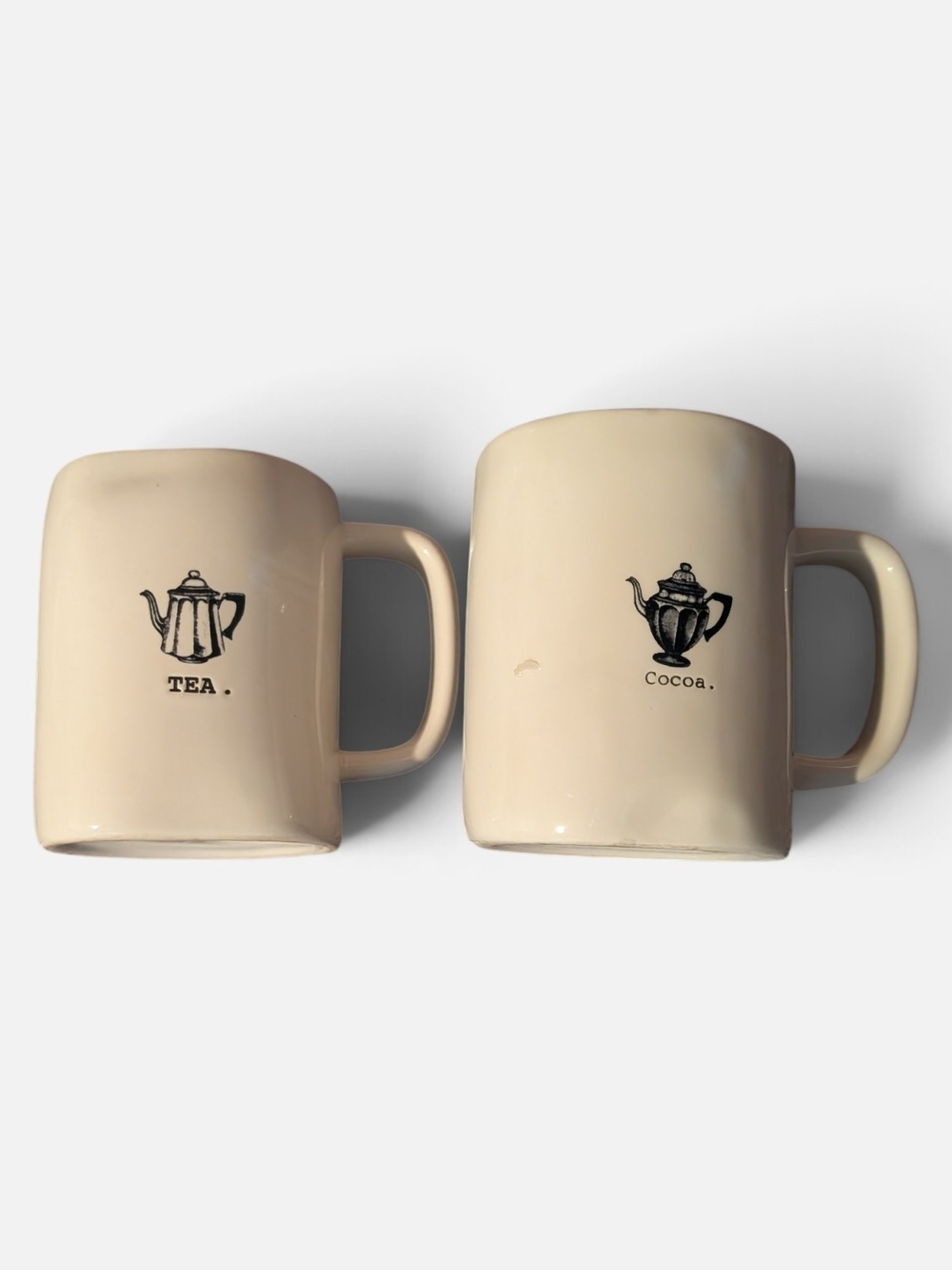 RAE DUNN TEA & COCOA MUG SET 2 Pc Artisan Collection Magenta